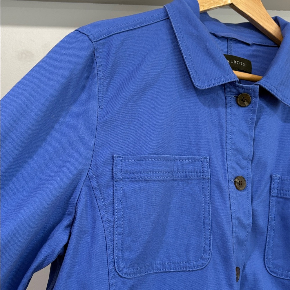 Talbots Blue Casual Button Down Jacket, Size XL - image 4